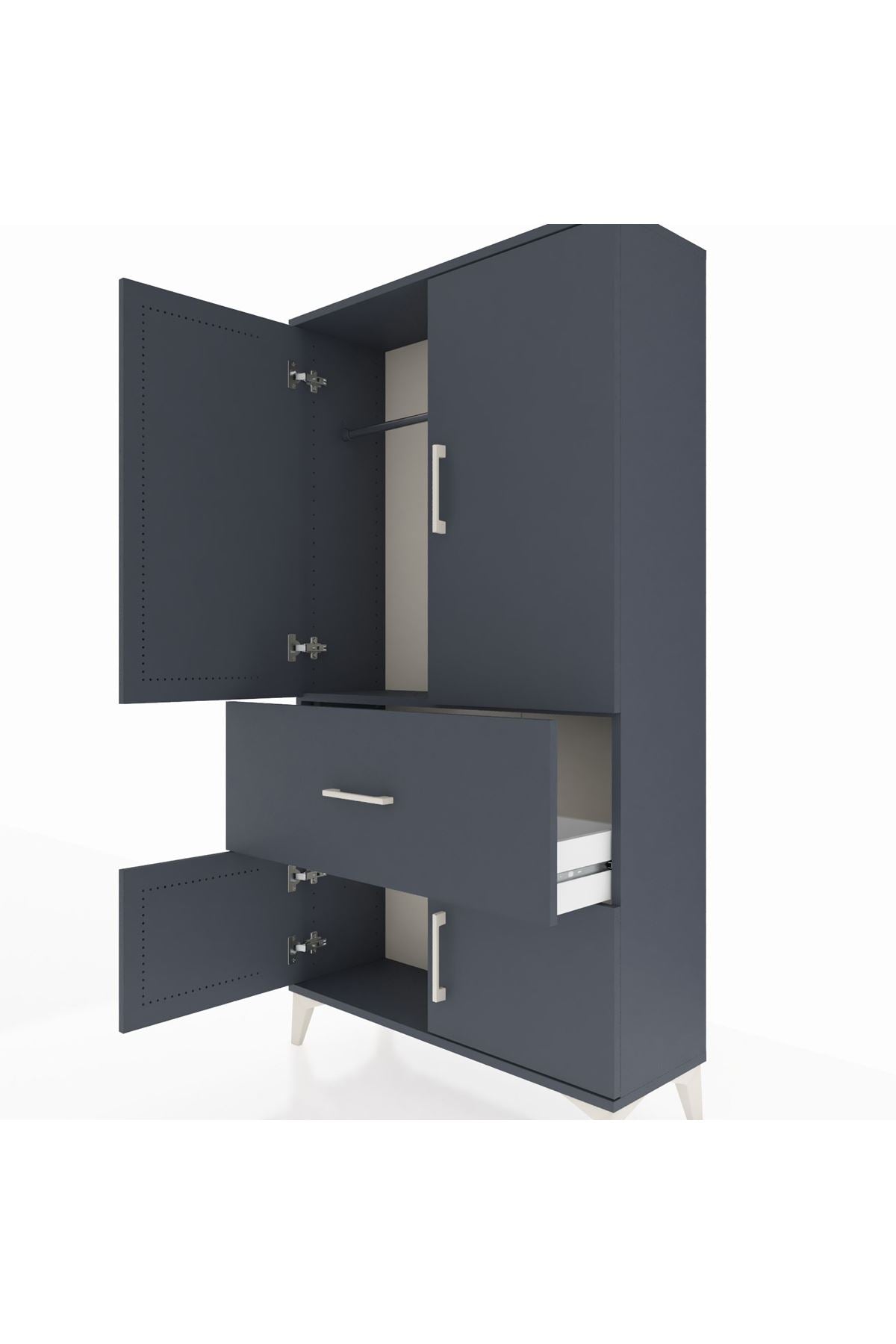 Arges Dolap Tek Raflı Tek Çekmeceli Tek Askılı 88x30x163 - S21M109V5A