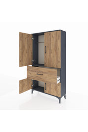 Arges Dolap Tek Raflı Tek Çekmeceli Tek Askılı 88x30x163 - S21M109V6A