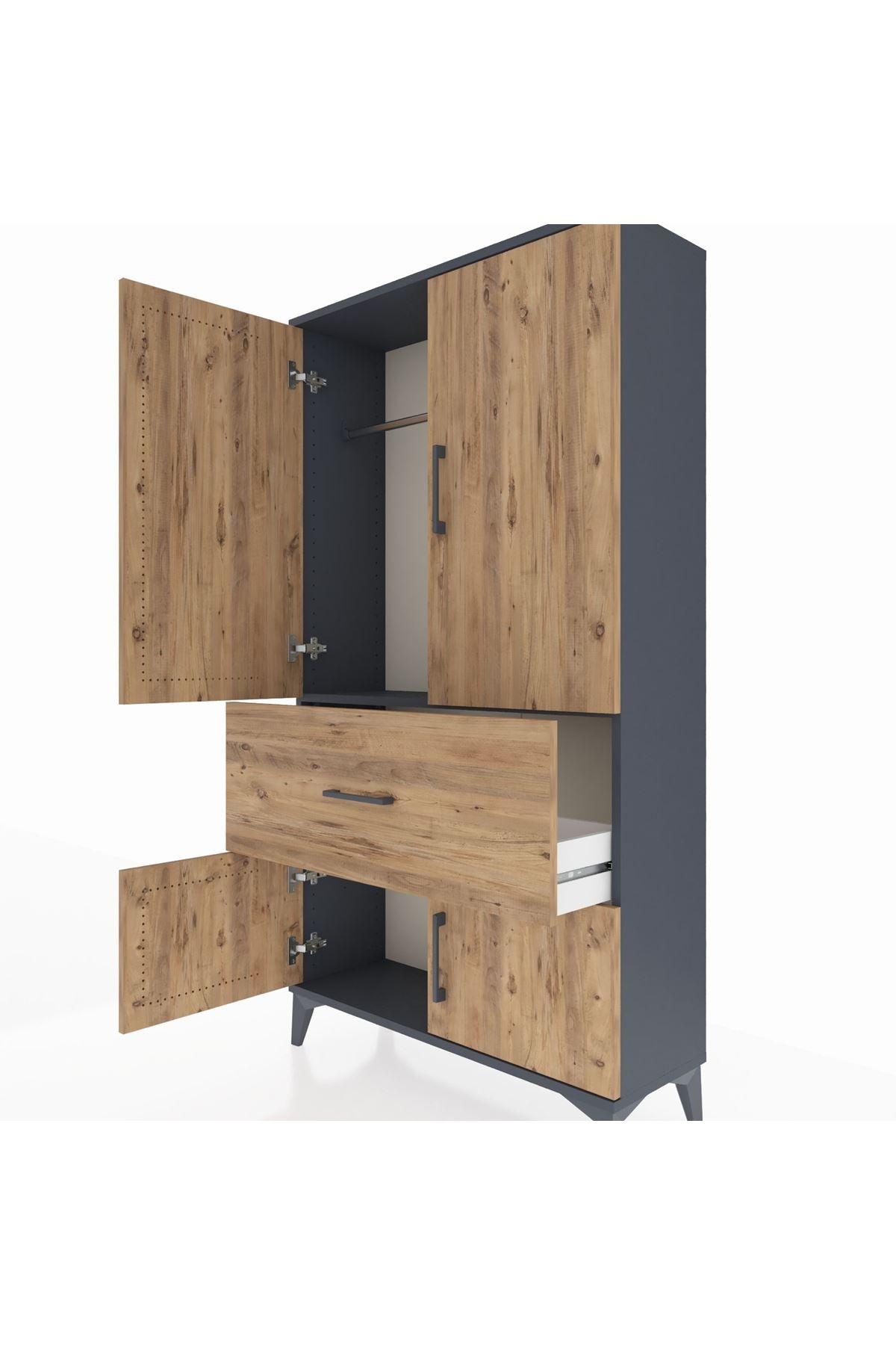 Arges Dolap Tek Raflı Tek Çekmeceli Tek Askılı 88x30x163 - S21M109V6A