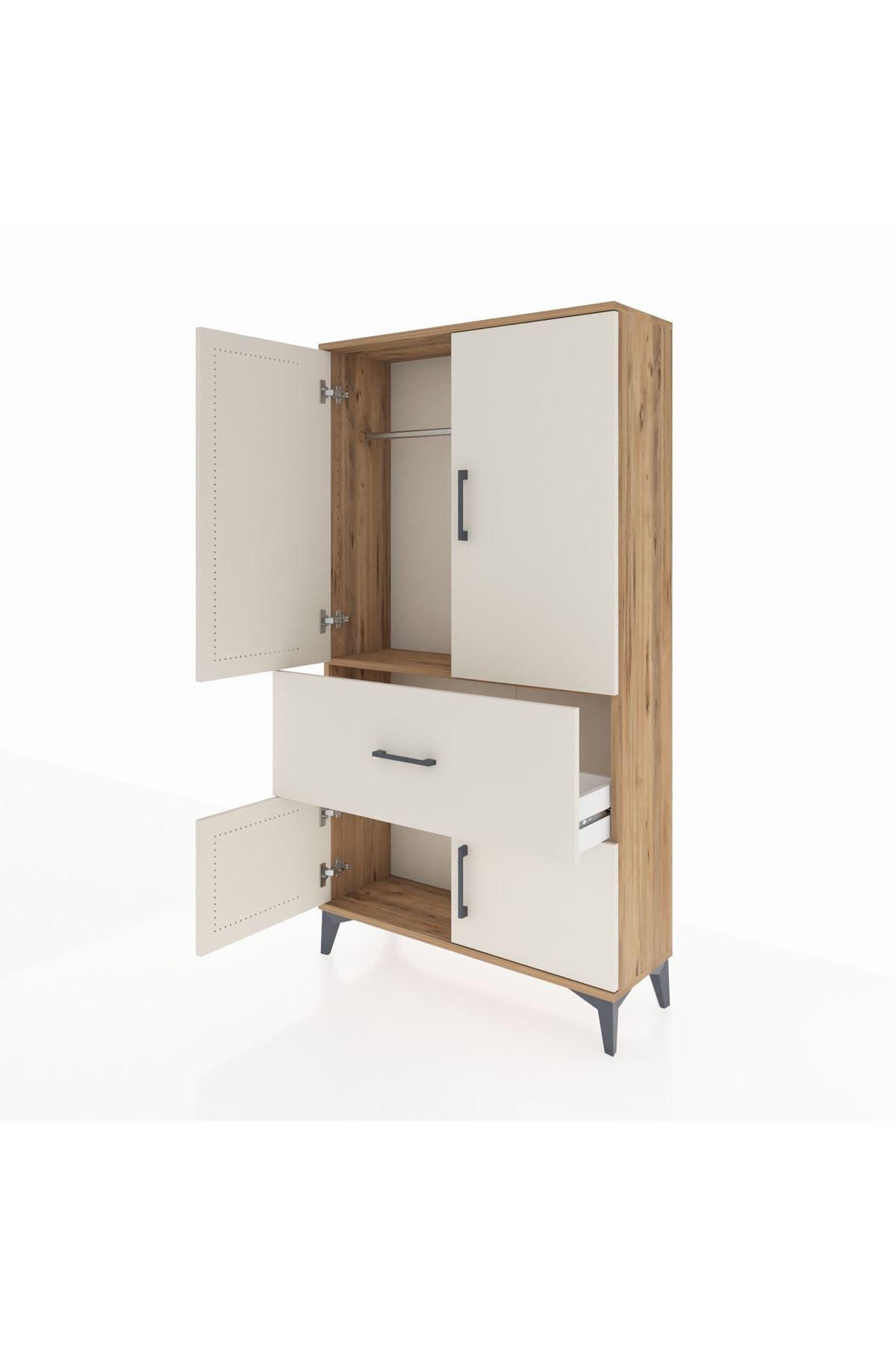 Arges Dolap Tek Raflı Tek Çekmeceli Tek Askılı 88x30x163 - S21M109V7A