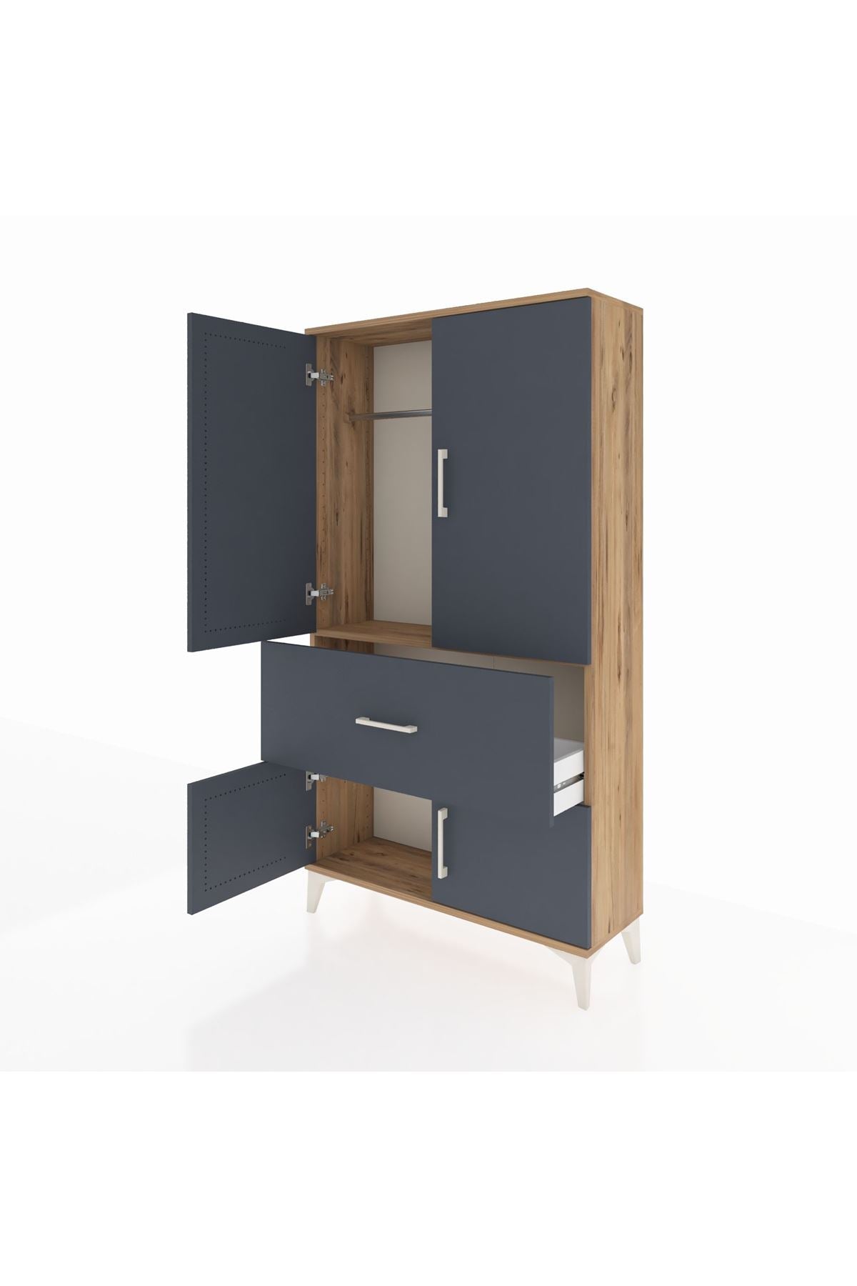 Arges Dolap Tek Raflı Tek Çekmeceli Tek Askılı 88x30x163 - S21M109V8A