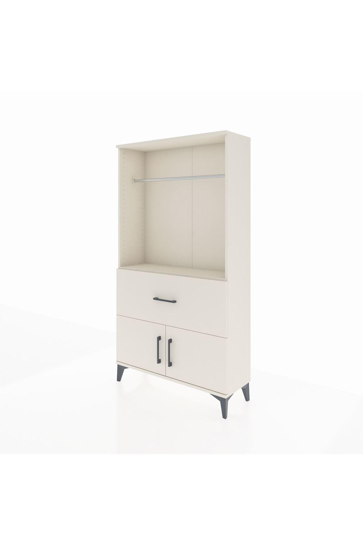 Arges Dolap Tek Raflı Tek Çekmeceli Tek Askılı 88x30x163 - S21M110V1A