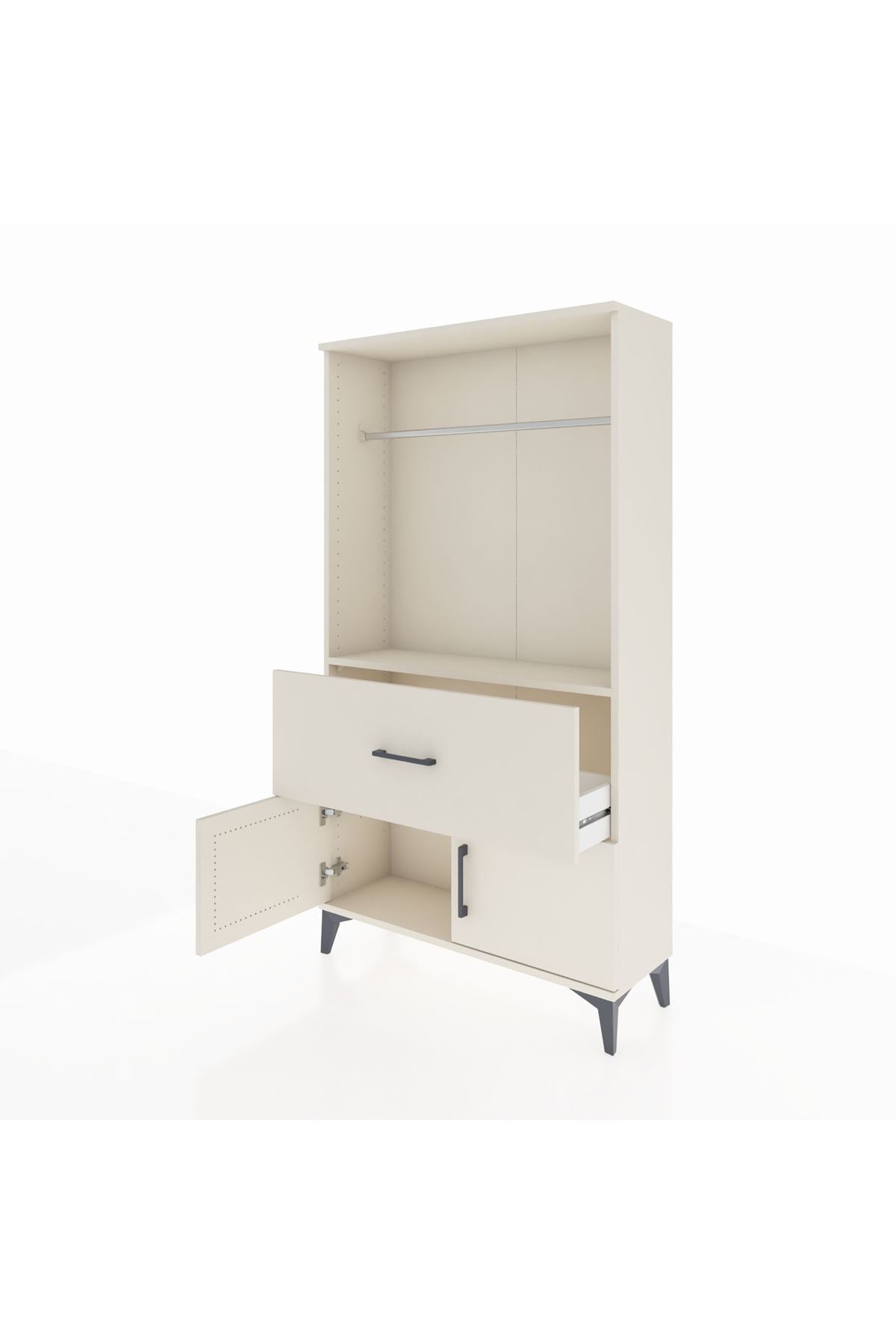 Arges Dolap Tek Raflı Tek Çekmeceli Tek Askılı 88x30x163 - S21M110V1A