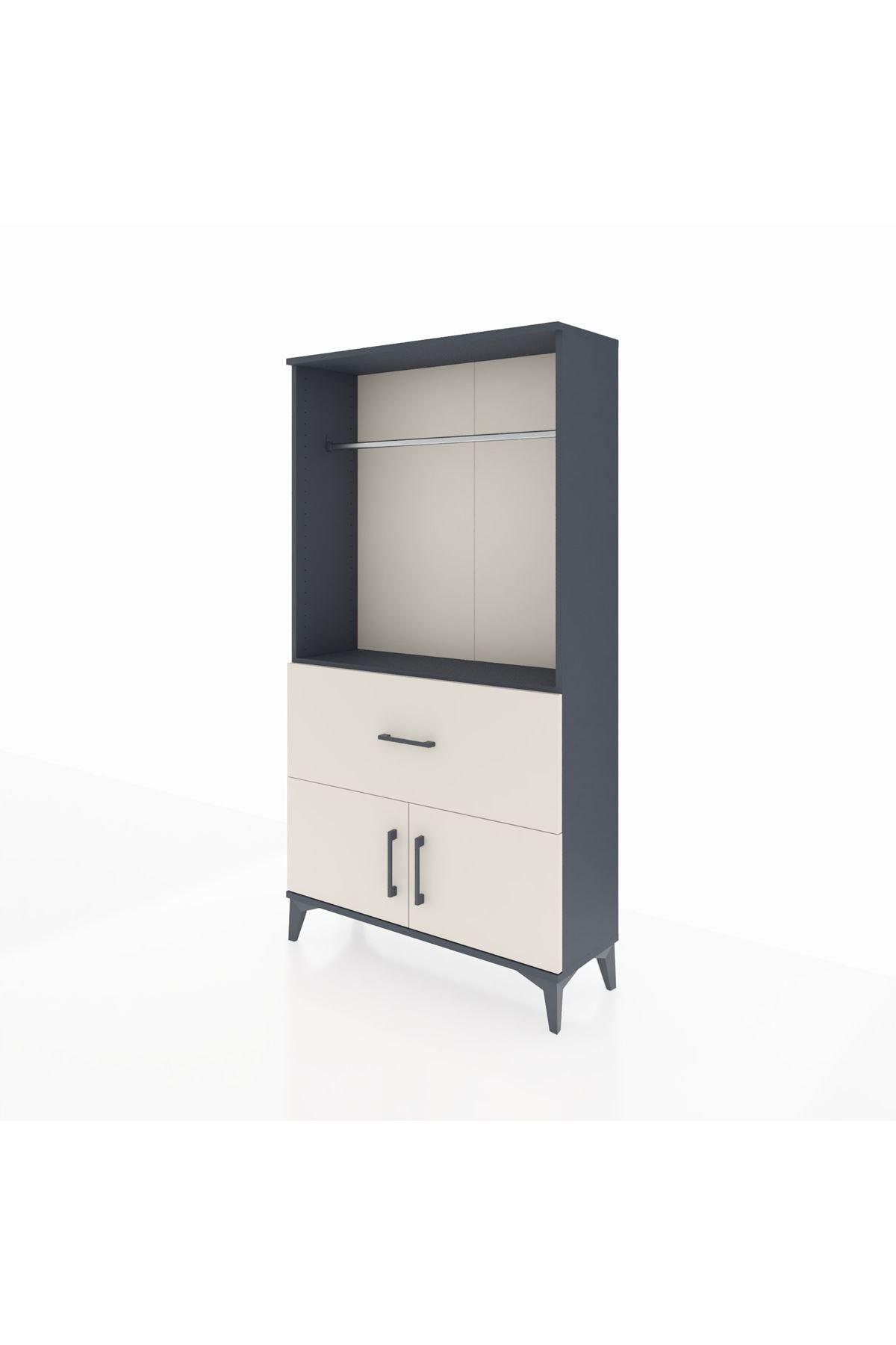 Arges Dolap Tek Raflı Tek Çekmeceli Tek Askılı 88x30x163 - S21M110V4A