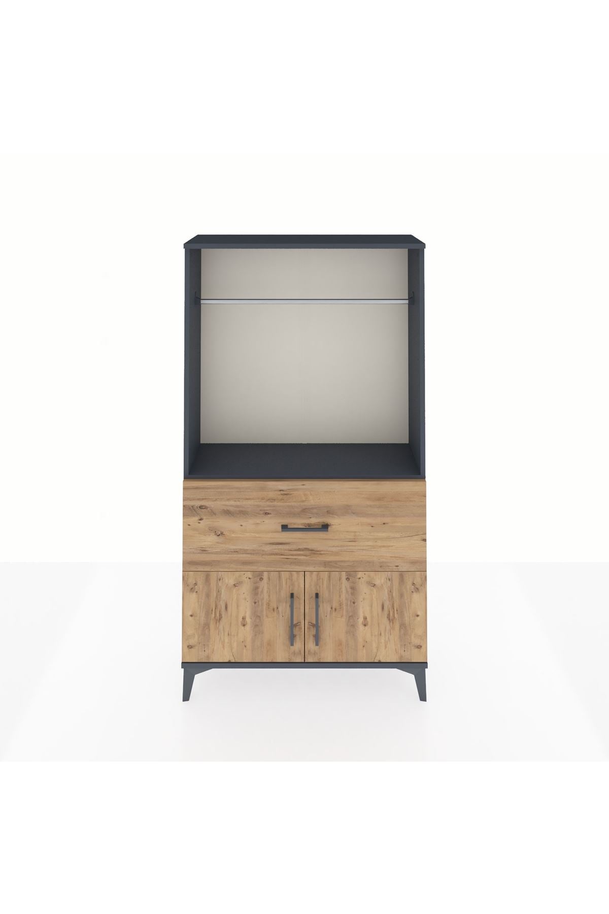 Arges Dolap Tek Raflı Tek Çekmeceli Tek Askılı 88x30x163 - S21M110V6A