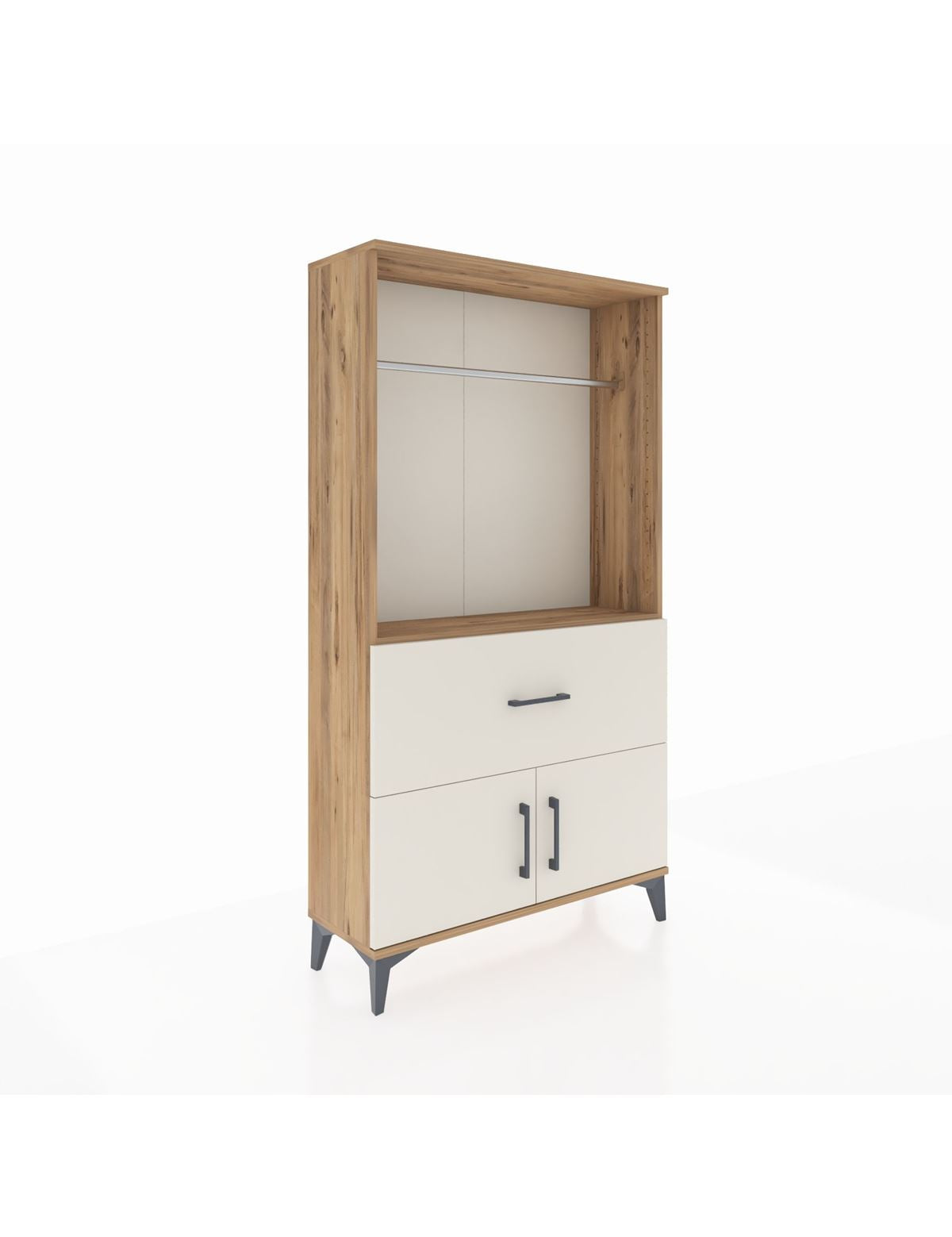 Arges Dolap Tek Raflı Tek Çekmeceli Tek Askılı 88x30x163 - S21M110V7A
