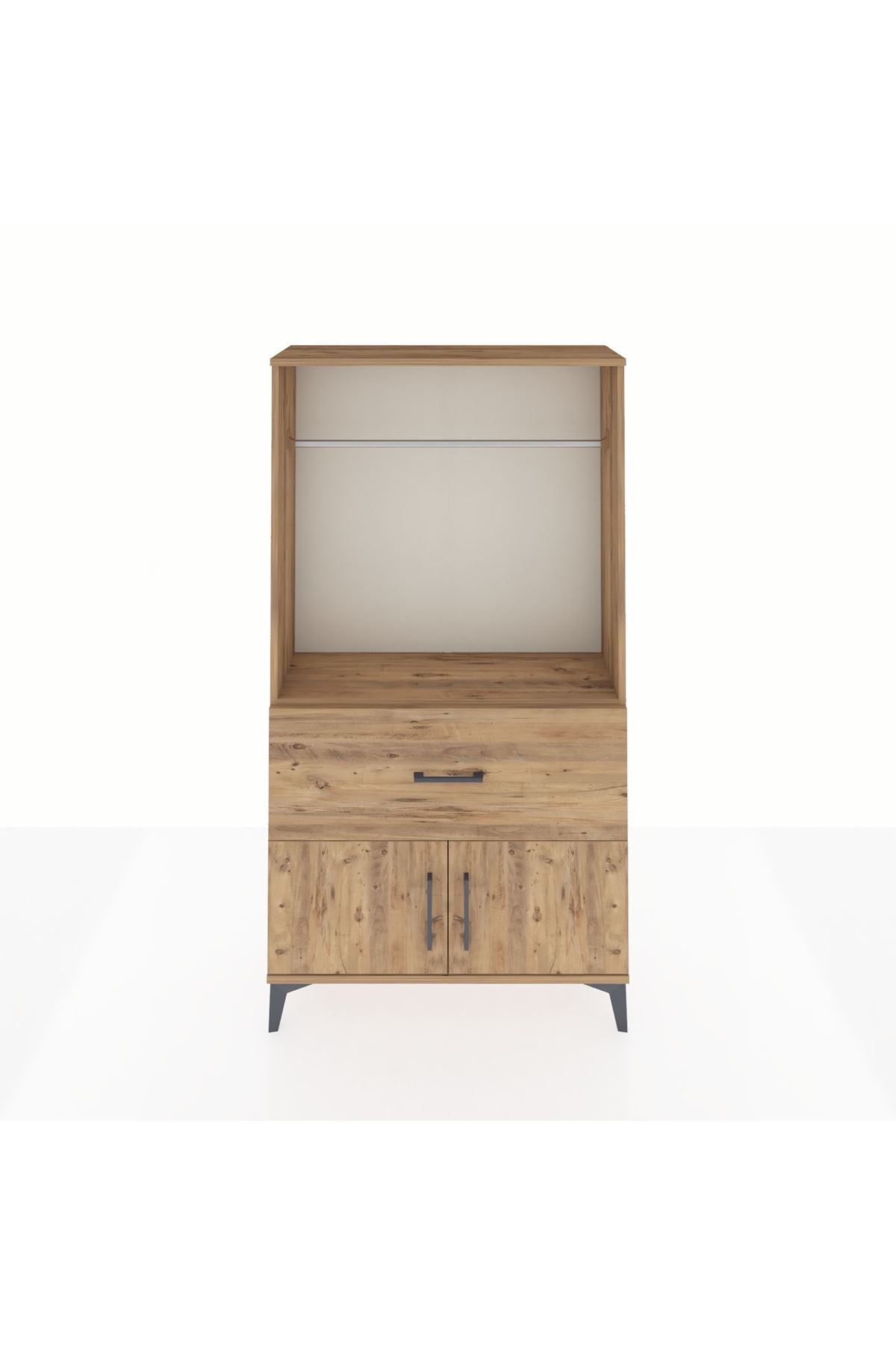 Arges Dolap Tek Raflı Tek Çekmeceli Tek Askılı 88x30x163 - S21M110V9A