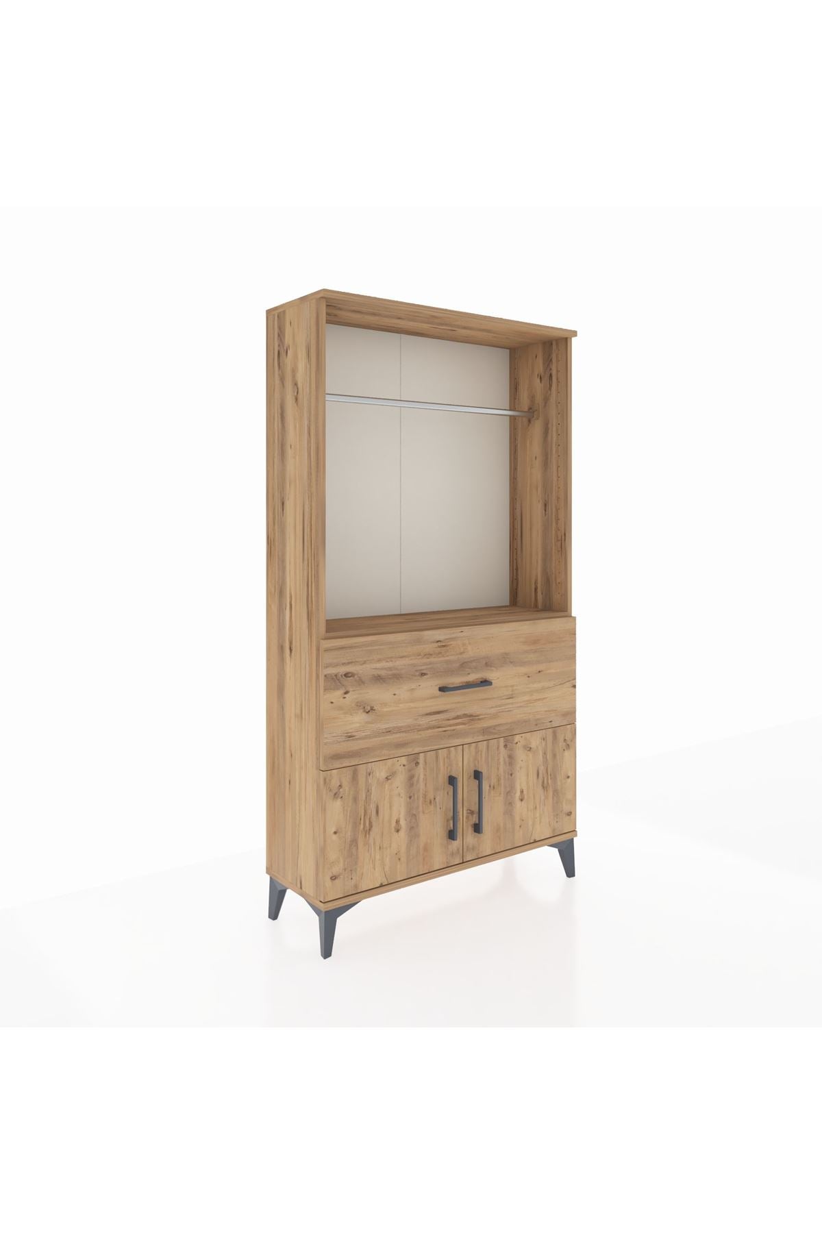 Arges Dolap Tek Raflı Tek Çekmeceli Tek Askılı 88x30x163 - S21M110V9A
