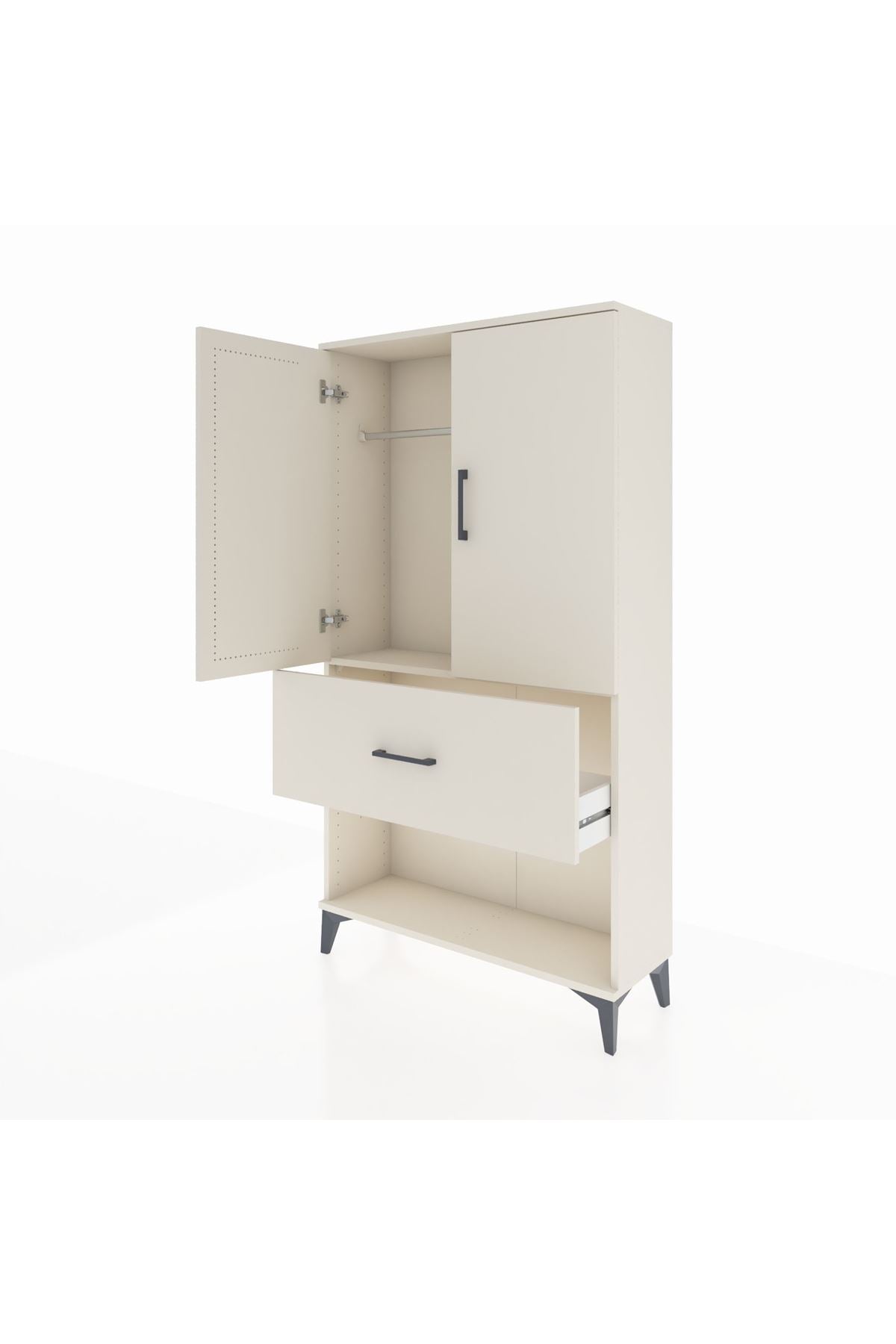 Arges Dolap Tek Raflı Tek Çekmeceli Tek Askılı 88x30x163 - S21M111V1A