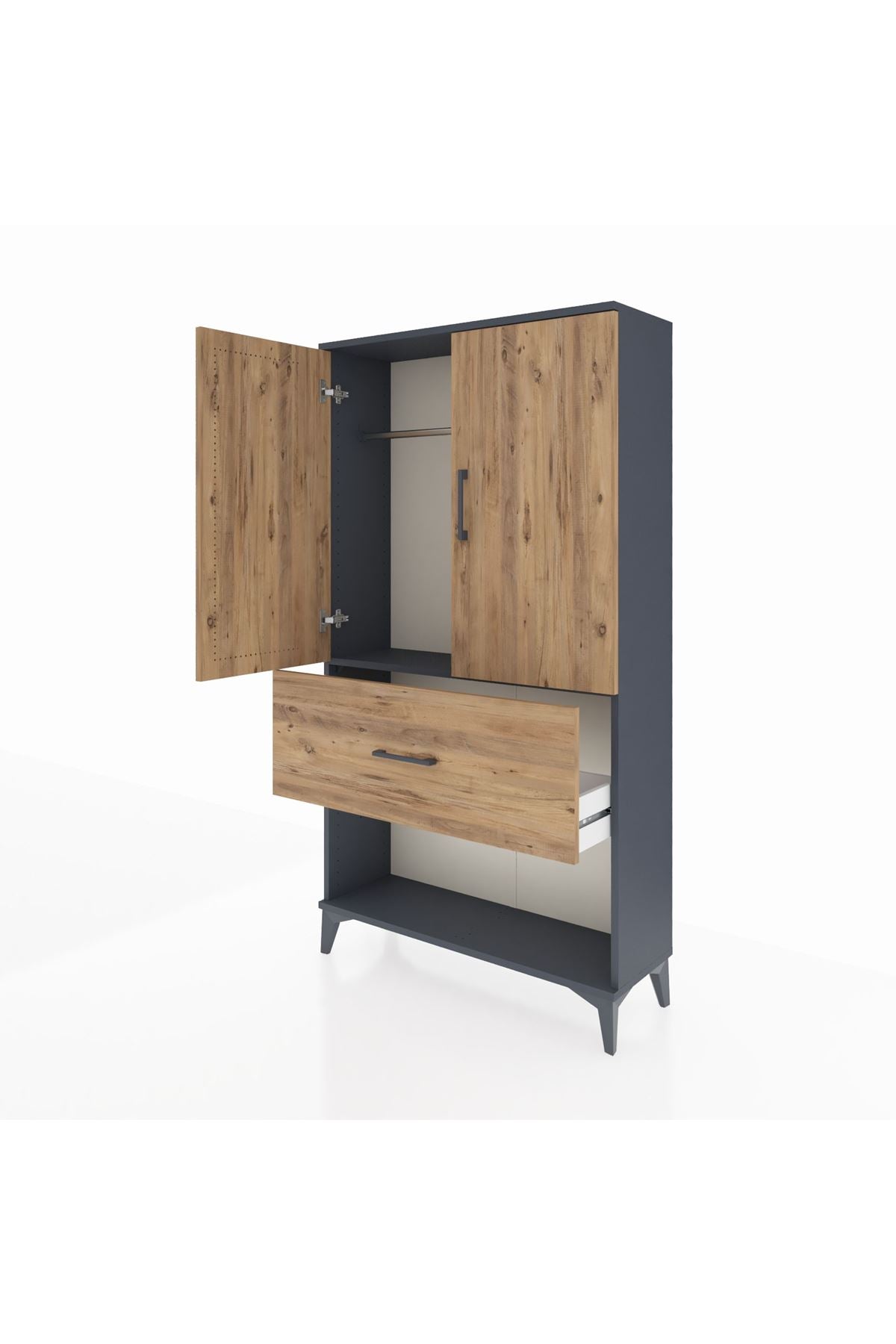 Arges Dolap Tek Raflı Tek Çekmeceli Tek Askılı 88x30x163 - S21M111V6A