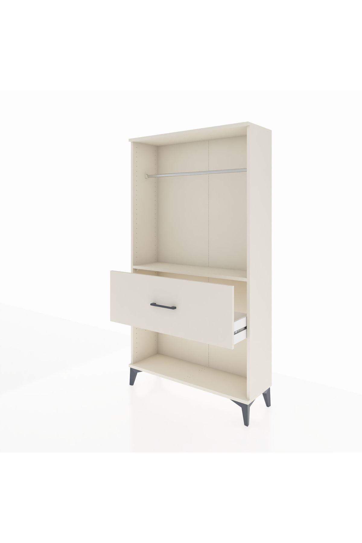 Arges Dolap Tek Raflı Tek Çekmeceli Tek Askılı 88x30x163 - S21M112V1A