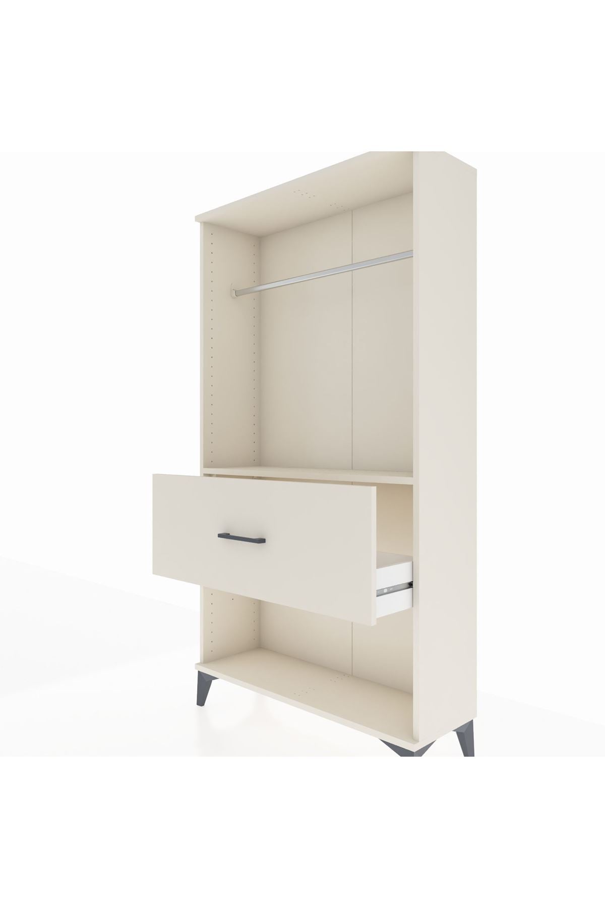 Arges Dolap Tek Raflı Tek Çekmeceli Tek Askılı 88x30x163 - S21M112V1A