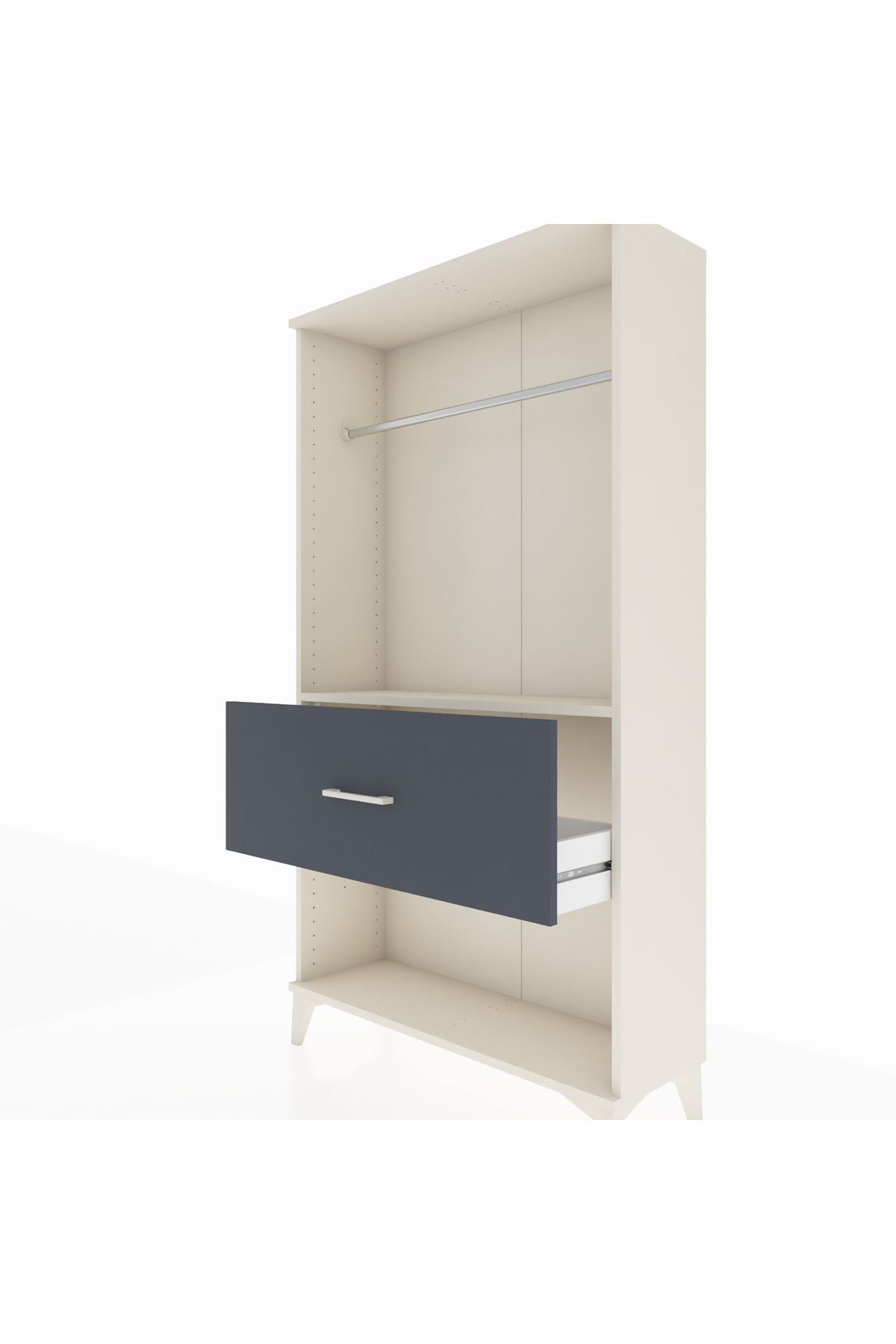 Arges Dolap Tek Raflı Tek Çekmeceli Tek Askılı 88x30x163 - S21M112V2A