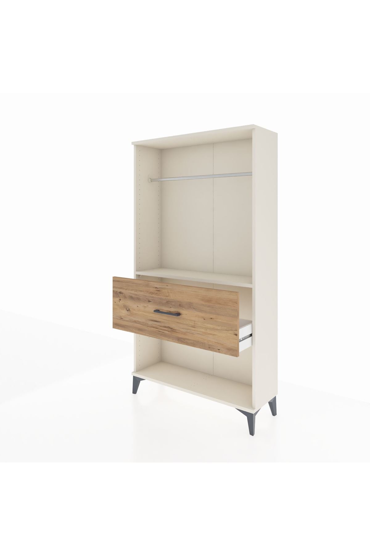 Arges Dolap Tek Raflı Tek Çekmeceli Tek Askılı 88x30x163 - S21M112V3A