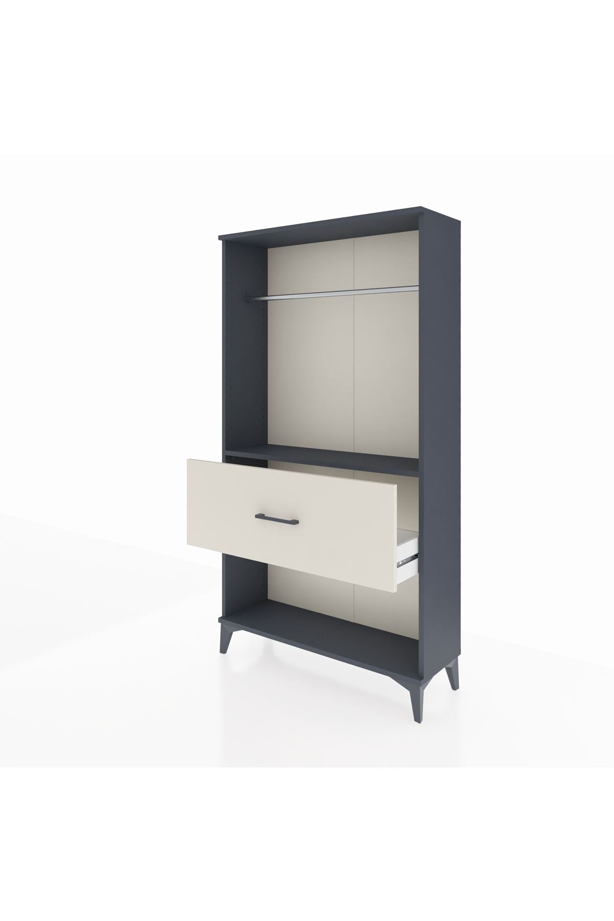 Arges Dolap Tek Raflı Tek Çekmeceli Tek Askılı 88x30x163 - S21M112V4A
