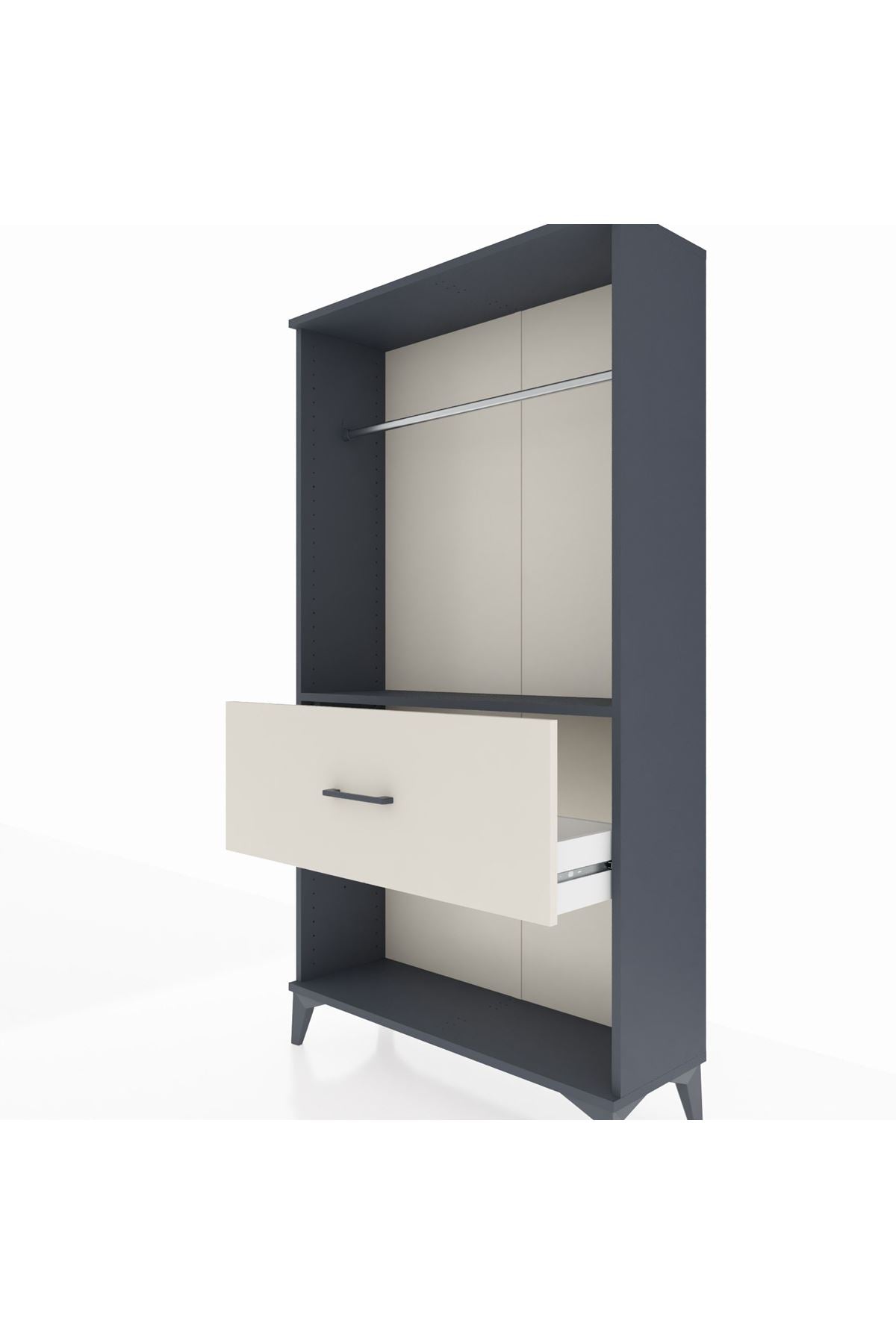 Arges Dolap Tek Raflı Tek Çekmeceli Tek Askılı 88x30x163 - S21M112V4A