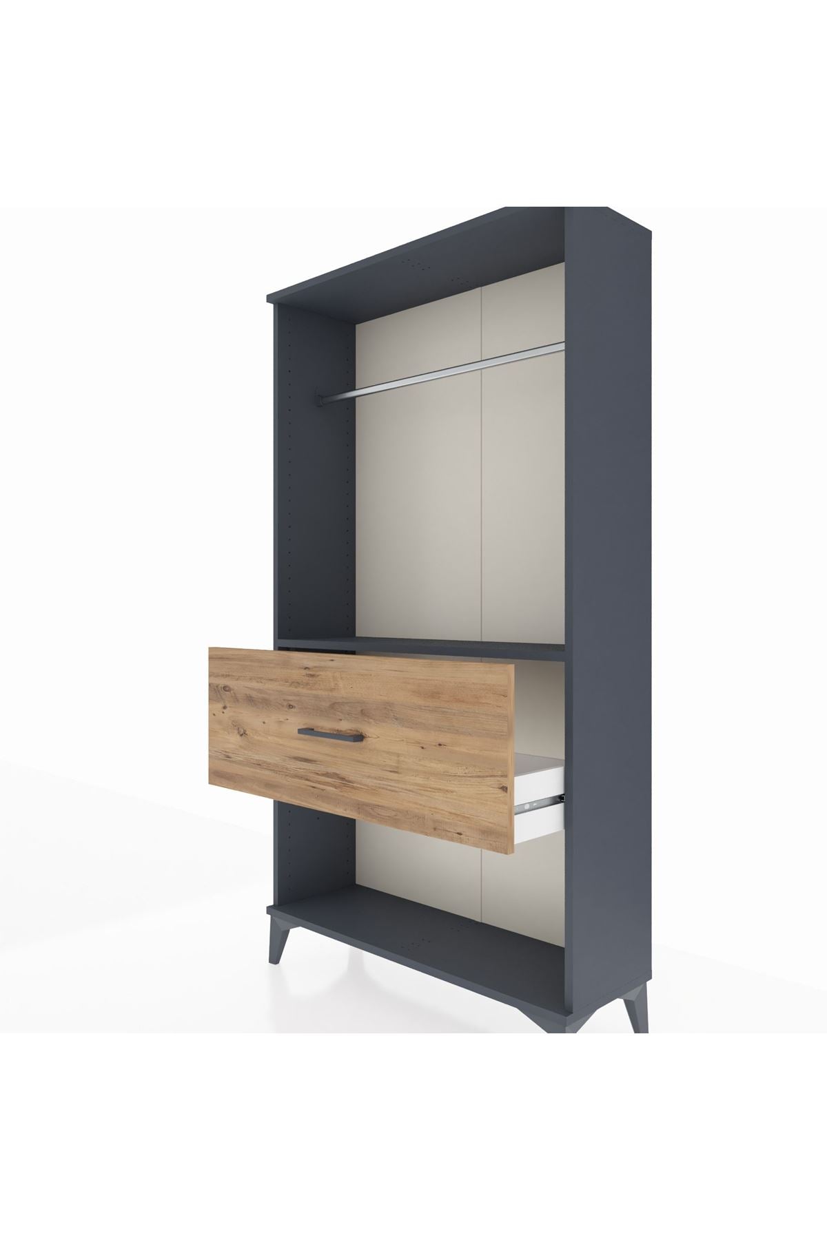 Arges Dolap Tek Raflı Tek Çekmeceli Tek Askılı 88x30x163 - S21M112V6A