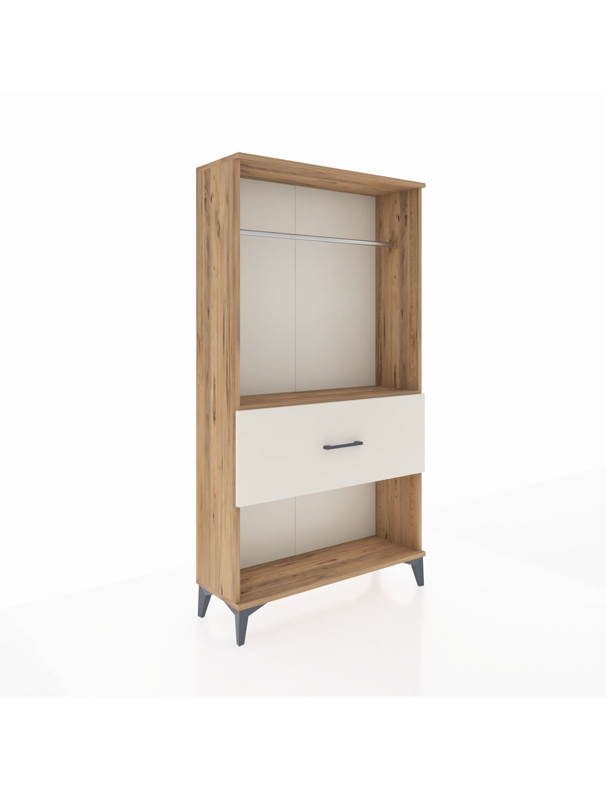Arges Dolap Tek Raflı Tek Çekmeceli Tek Askılı 88x30x163 - S21M112V7A
