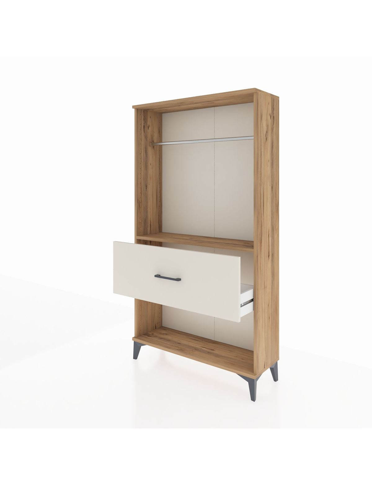 Arges Dolap Tek Raflı Tek Çekmeceli Tek Askılı 88x30x163 - S21M112V7A