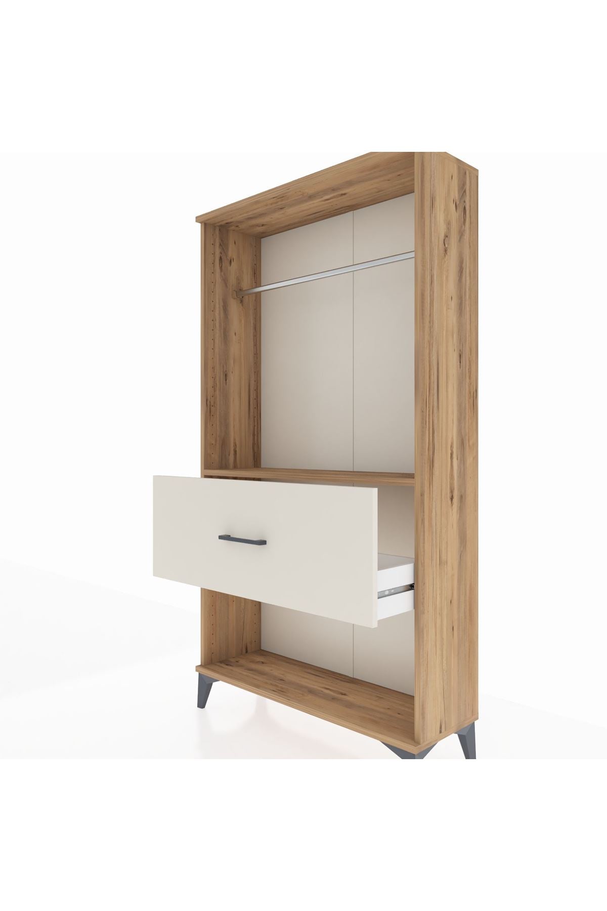 Arges Dolap Tek Raflı Tek Çekmeceli Tek Askılı 88x30x163 - S21M112V7A