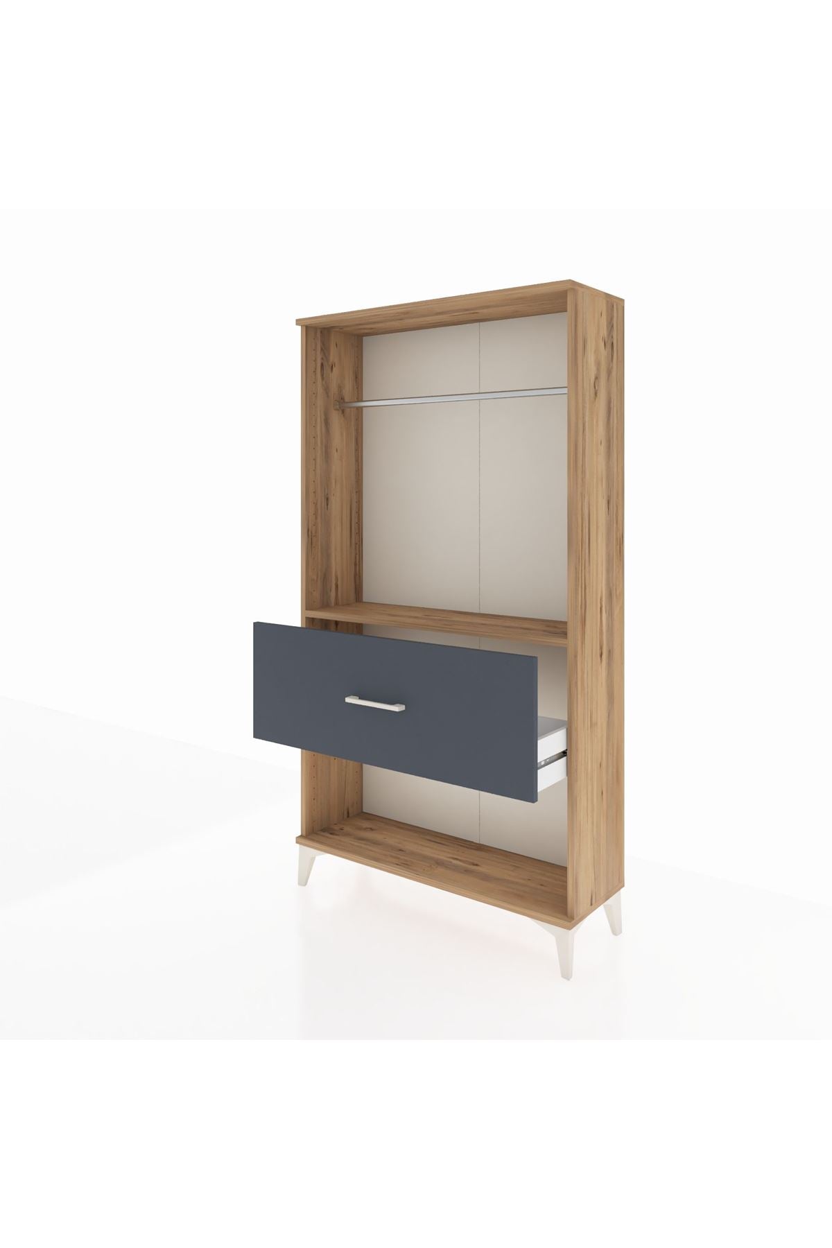 Arges Dolap Tek Raflı Tek Çekmeceli Tek Askılı 88x30x163 - S21M112V8A
