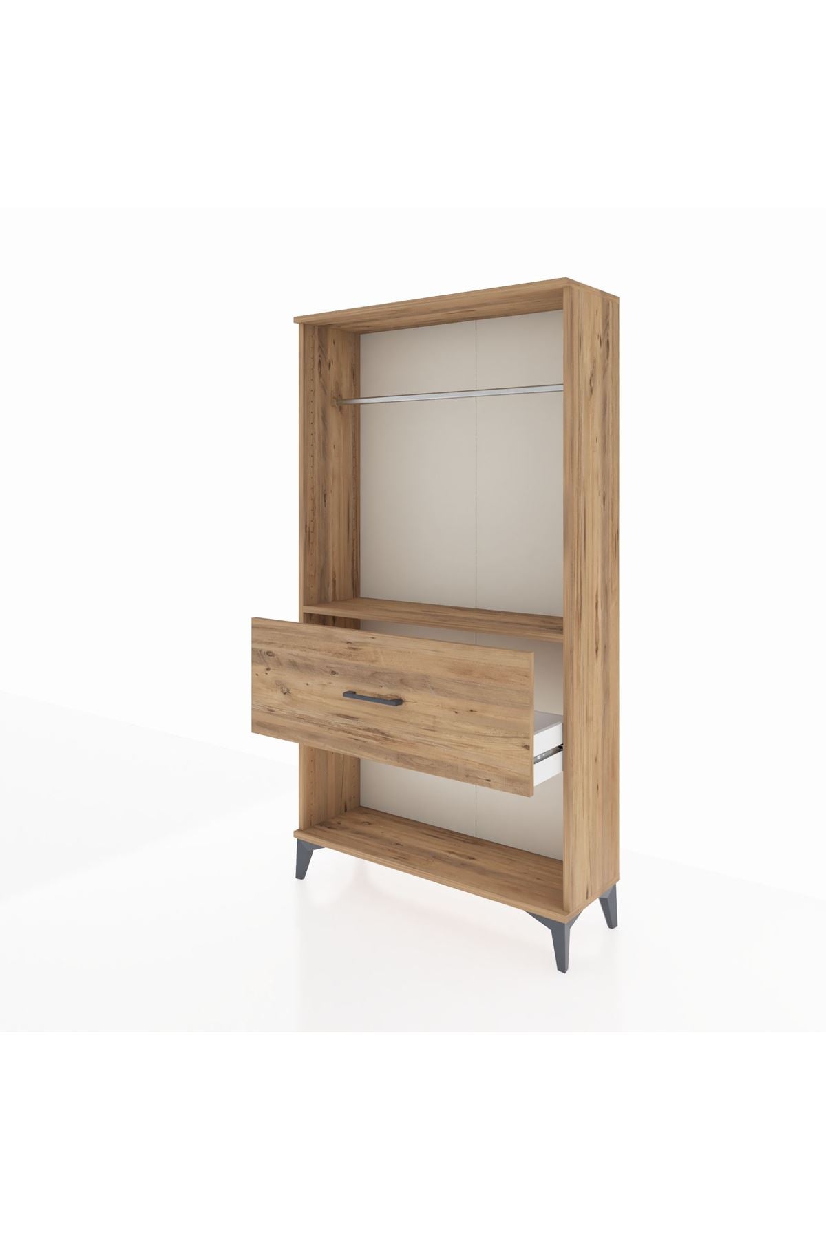 Arges Dolap Tek Raflı Tek Çekmeceli Tek Askılı 88x30x163 - S21M112V9A