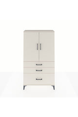 Arges Dolap Tek Raflı 3 Çekmeceli Tek Askılı 88x30x163