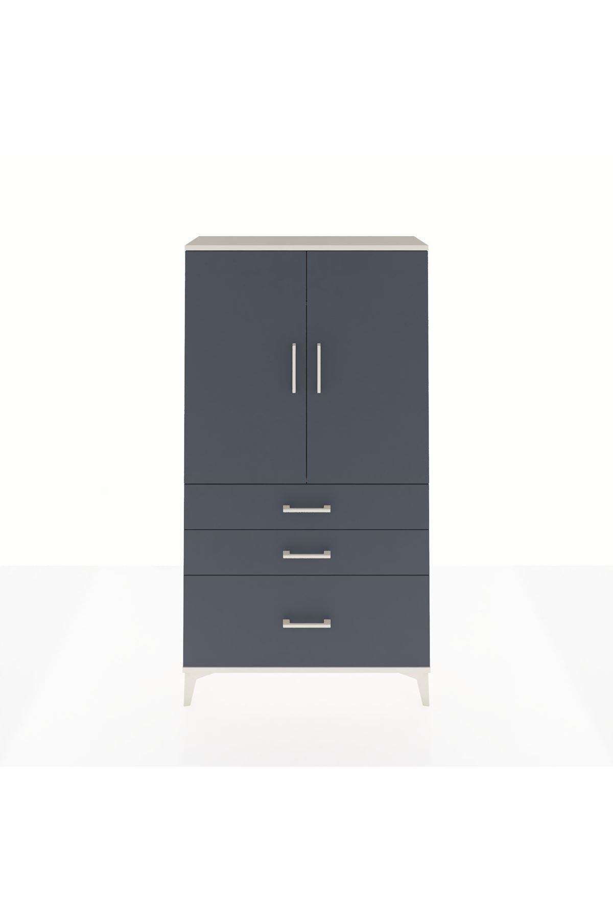 Arges Dolap Tek Raflı 3 Çekmeceli Tek Askılı 88x30x163 - S21M113V2A