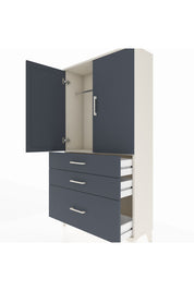 Arges Dolap Tek Raflı 3 Çekmeceli Tek Askılı 88x30x163 - S21M113V2A