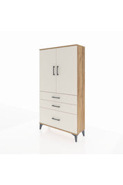 Arges Dolap Tek Raflı 3 Çekmeceli Tek Askılı 88x30x163 - S21M113V7A
