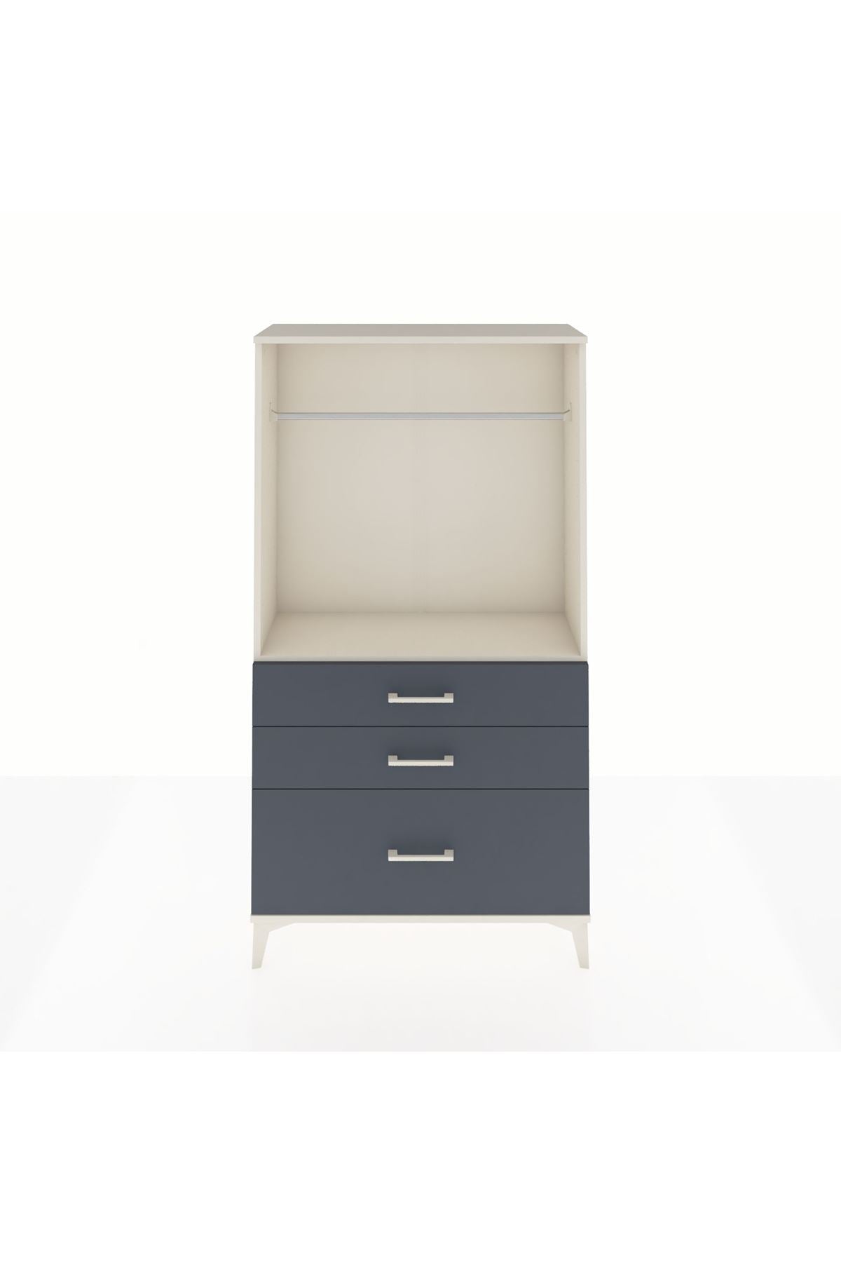 Arges Dolap Tek Raflı 3 Çekmeceli Tek Askılı 88x30x163 - S21M114V2A