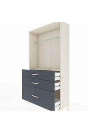 Arges Dolap Tek Raflı 3 Çekmeceli Tek Askılı 88x30x163 - S21M114V2A