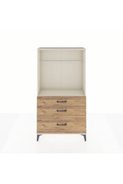 Arges Dolap Tek Raflı 3 Çekmeceli Tek Askılı 88x30x163 - S21M114V3A