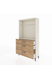Arges Dolap Tek Raflı 3 Çekmeceli Tek Askılı 88x30x163 - S21M114V3A