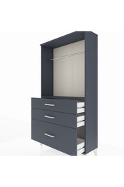 Arges Dolap Tek Raflı 3 Çekmeceli Tek Askılı 88x30x163 - S21M114V5A