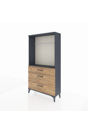 Arges Dolap Tek Raflı 3 Çekmeceli Tek Askılı 88x30x163 - S21M114V6A