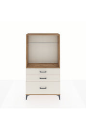 Arges Dolap Tek Raflı 3 Çekmeceli Tek Askılı 88x30x163 - S21M114V7A