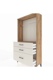 Arges Dolap Tek Raflı 3 Çekmeceli Tek Askılı 88x30x163 - S21M114V7A
