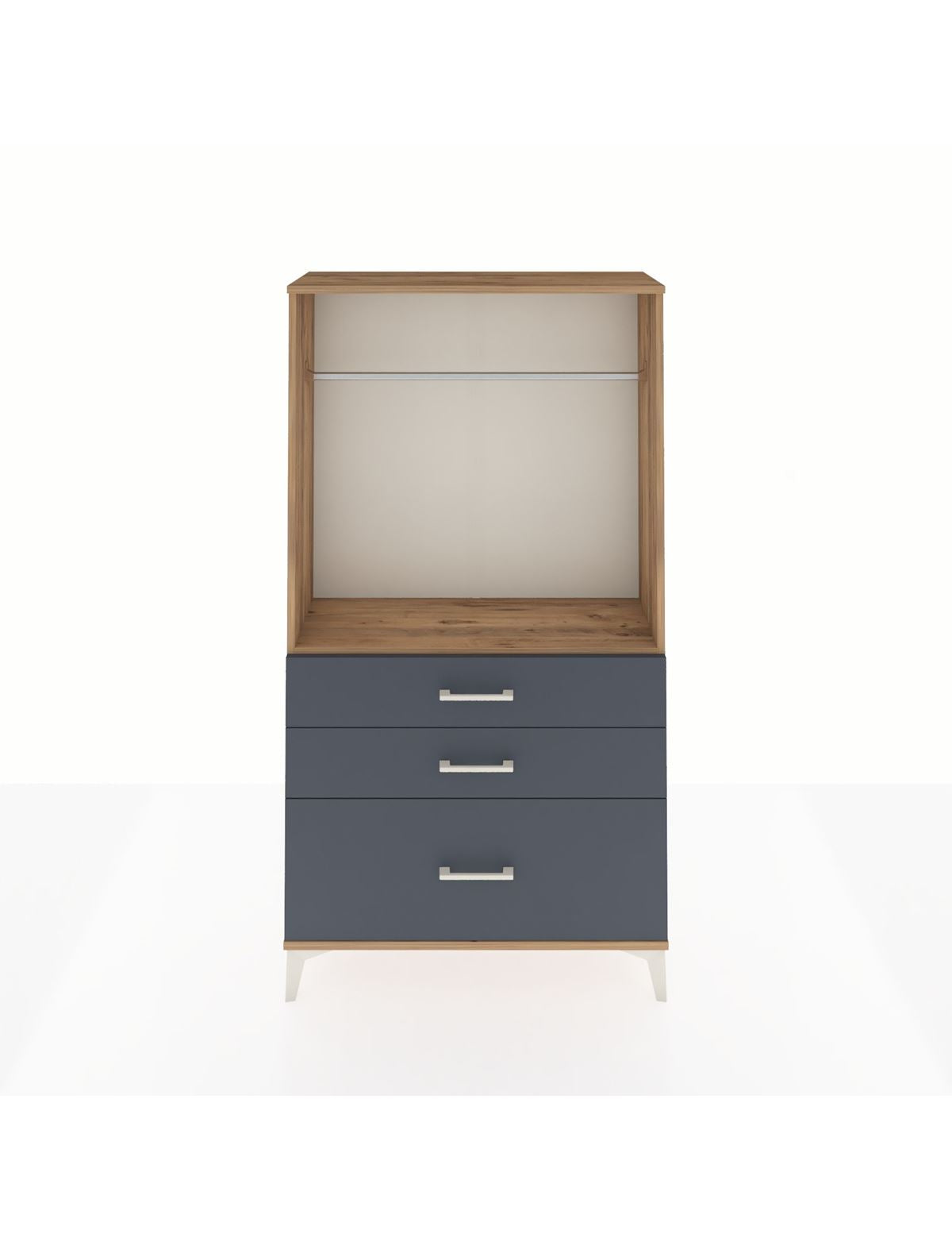 Arges Dolap Tek Raflı 3 Çekmeceli Tek Askılı 88x30x163 - S21M114V8A