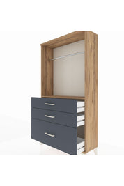 Arges Dolap Tek Raflı 3 Çekmeceli Tek Askılı 88x30x163 - S21M114V8A