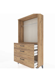 Arges Dolap Tek Raflı 3 Çekmeceli Tek Askılı 88x30x163 - S21M114V9A