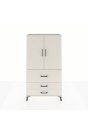 Arges Dolap Tek Raflı 3 Çekmeceli Tek Askılı 88x30x163 - S21M115V1A