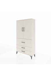 Arges Dolap Tek Raflı 3 Çekmeceli Tek Askılı 88x30x163 - S21M115V1A