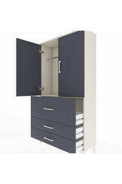 Arges Dolap Tek Raflı 3 Çekmeceli Tek Askılı 88x30x163 - S21M115V2A