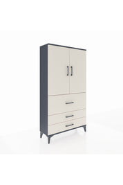 Arges Dolap Tek Raflı 3 Çekmeceli Tek Askılı 88x30x163 - S21M115V4A