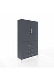 Arges Dolap Tek Raflı 3 Çekmeceli Tek Askılı 88x30x163 - S21M115V5A