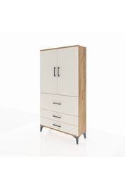 Arges Dolap Tek Raflı 3 Çekmeceli Tek Askılı 88x30x163 - S21M115V7A