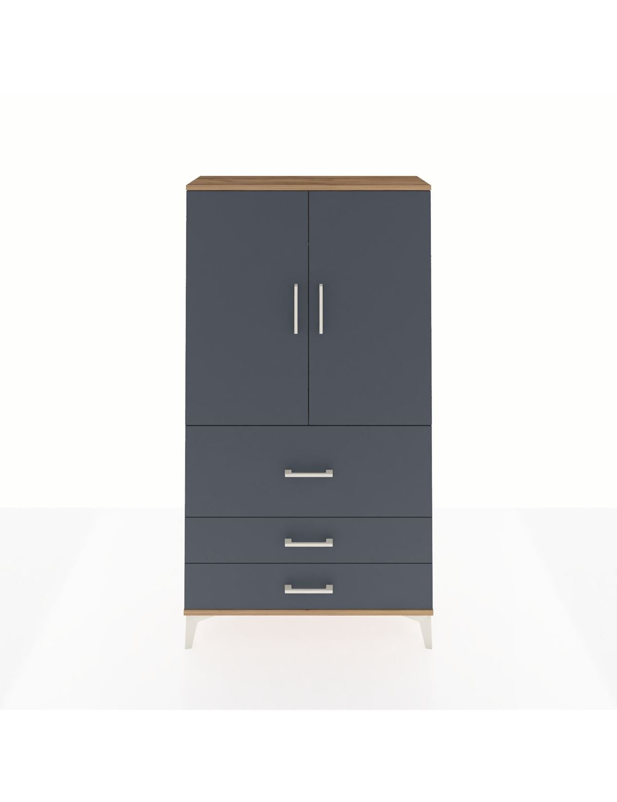 Arges Dolap Tek Raflı 3 Çekmeceli Tek Askılı 88x30x163 - S21M115V8A