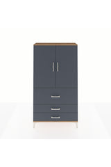 Arges Dolap Tek Raflı 3 Çekmeceli Tek Askılı 88x30x163