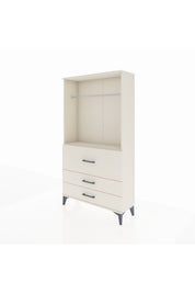 Arges Dolap Tek Raflı 3 Çekmeceli Tek Askılı 88x30x163 - S21M116V1A